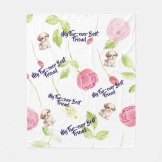 Shih Tzu Puppy Fleece Blanket