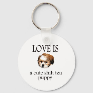Shih Tzu Puppy Keychain