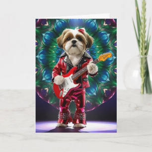 Shih Tzu Rock Star Card