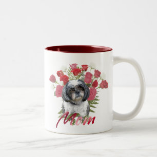Shih Tzu Roses Two-Tone Coffee Mug