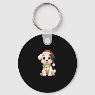 Shih Tzu Santa Christmas Tree Lights Xmas Dog Love Keychain