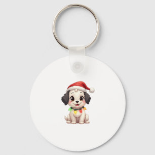 Shih Tzu Santa Christmas Tree Lights Xmas Dog Love Keychain