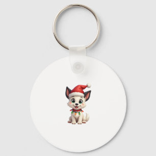 Shih Tzu Santa Christmas Tree Lights Xmas Dog Love Keychain