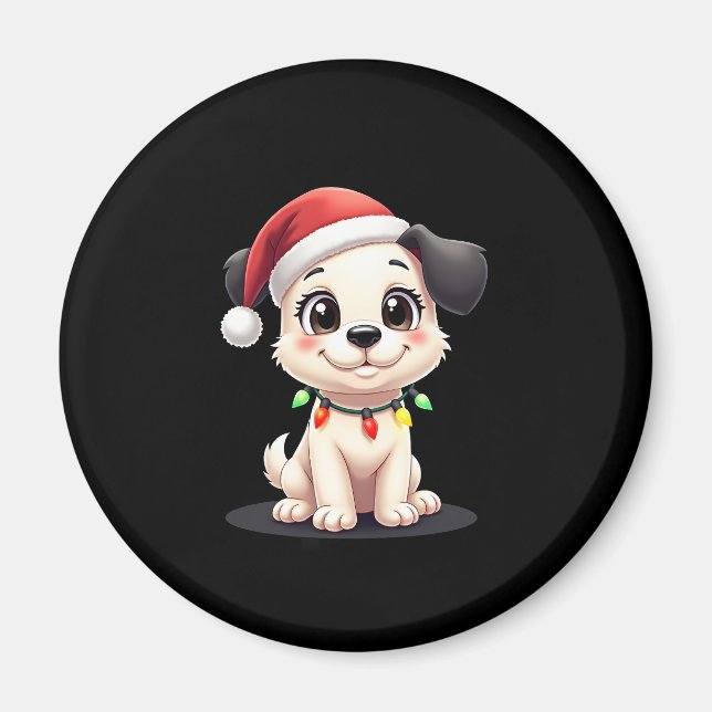 Shih Tzu Santa Christmas Tree Lights Xmas Dog Love Magnet (Front)