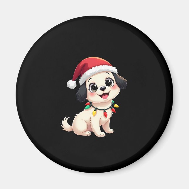 Shih Tzu Santa Christmas Tree Lights Xmas Dog Love Magnet (Front)
