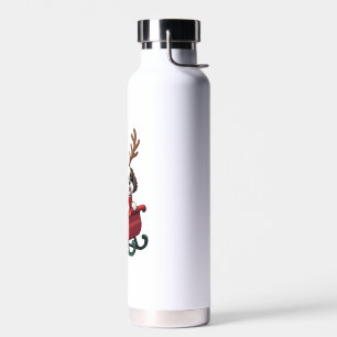Shih Tzu Santa�s Sleigh Ride Water Bottle