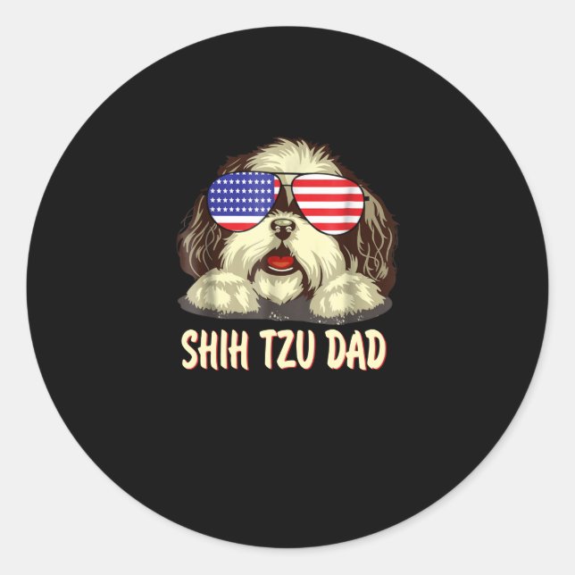 Shih Tzu | Shih Tzu Dad Gift Classic Round Sticker (Front)
