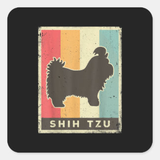 Shih Tzu | Shih Tzu Dog Vintage Retro Square Sticker