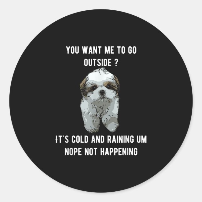 Shih Tzu | Shih Tzu You Want Me To Go Outside Classic Round Sticker (Front)