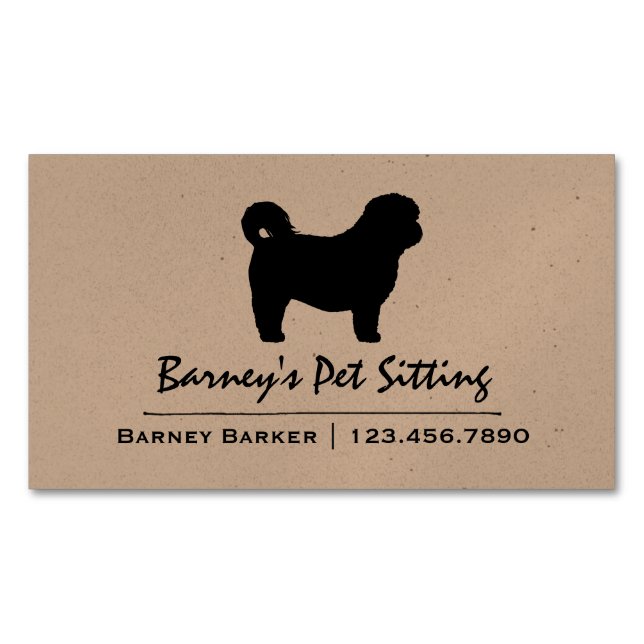 Shih Tzu Silhouette | Dog Breed Custom Magnetic Business Card (Front)