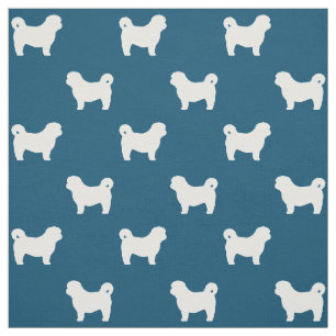 Shih Tzu Silhouettes Pattern Fabric