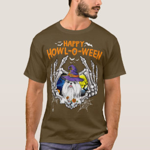 Shih Tzu Skeleton Heart Happy HowlOWeen Costume  T-Shirt