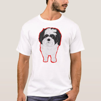 Shih-Tzu Tee Front and Butt, Outlined