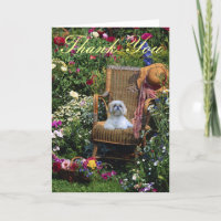 Shih Tzu Thank You Card Garden