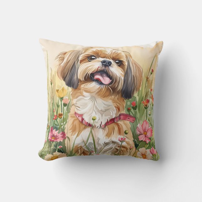 Shih Tzu Throw Pillow (Front)