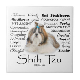 Shih Tzu Traits Tile Coaster