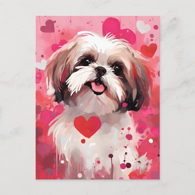 Shih Tzu Valentines day Postcard (Front)