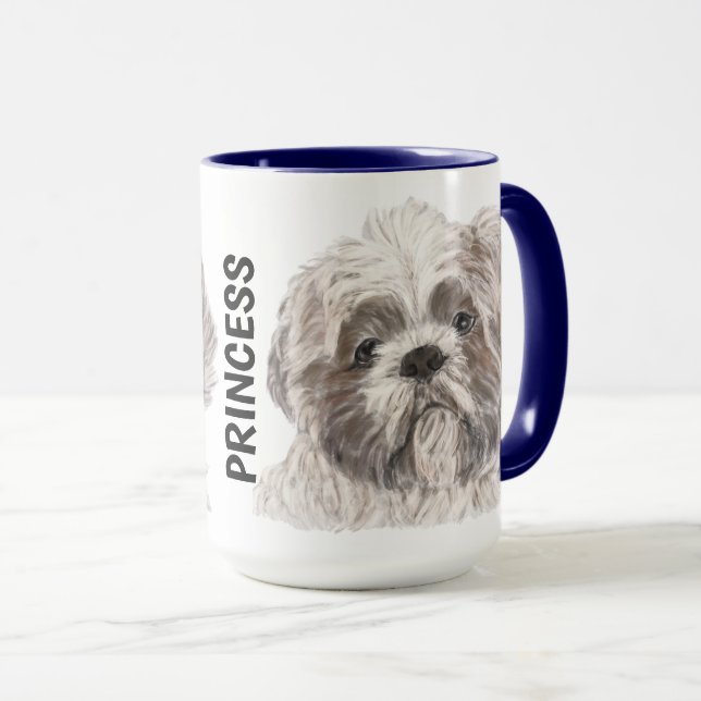 Shih Tzu Watercolor Personalized Mug (Front Right)