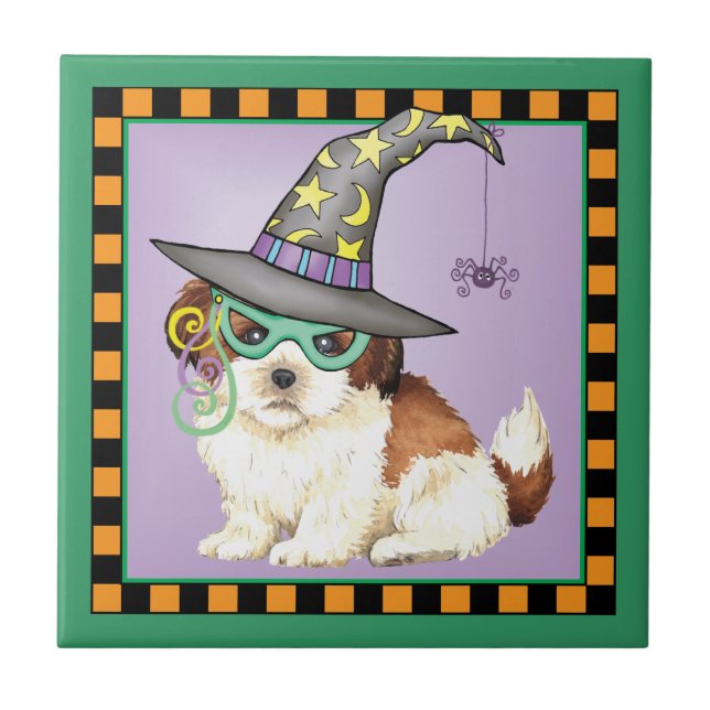 Shih Tzu Witch Tile (Front)