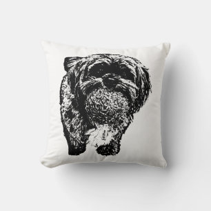 Shih Tzu with Ball Cozy Dog Throw Pillow