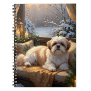 Shih Tzu with Christmas Lights Holiday  Notebook