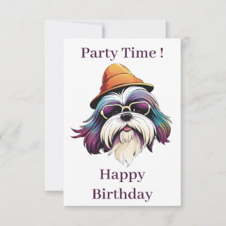 Shih Tzu with hat card