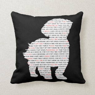 Shih Tzu Word Art Throw Pillow