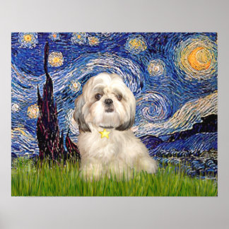 Shih Tzu (Y) - Starry Night Poster