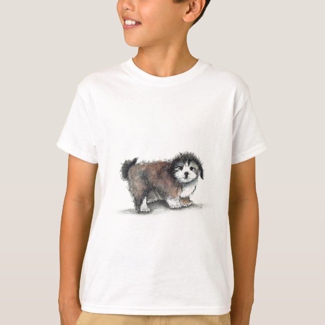 Shihtzu Puppy Dog, Pet T-Shirt (Front)