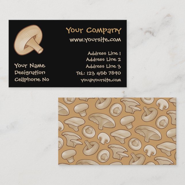Shiitake Mushroom Icon Business Card (Front/Back)
