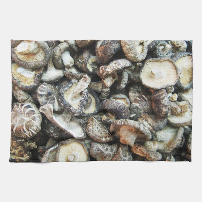 Shiitake Mushrooms Kitchen Towel (Horizontal)