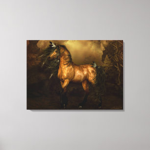 Shikoba Buckskin horse Stretched Canvas Print