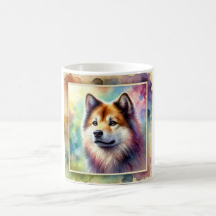Shikoku Dog in Serenity 020824AREF108 - Watercolor Coffee Mug
