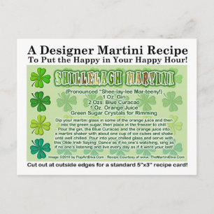 Shillelagh St. Patrick's Day Martini Recipe Card