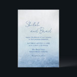 Shiloh Blue Elegant Wedding Invitation<br><div class="desc">Modern wedding invitation featuring a simple design with your names in an elegant script along with your event details over a blue watercolor background.  This invitation is great for a beach / coastal wedding in the summer.</div>