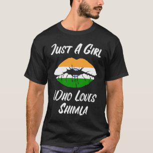 Shimla lips mouth love Indian flag T-Shirt