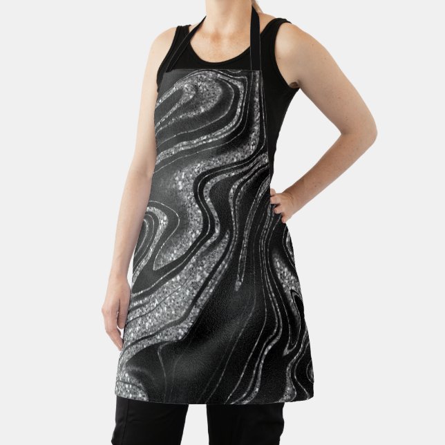 Shimmer Black And Glitter  Apron (Insitu)