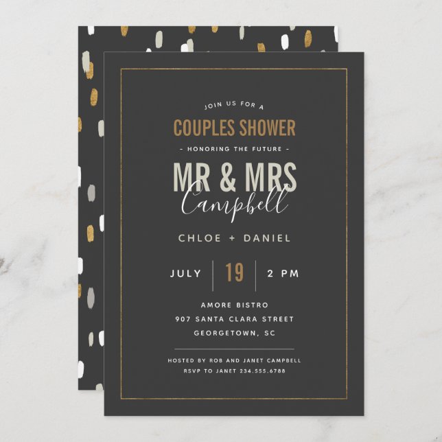 Shimmer Couples Shower Invitation (Front/Back)