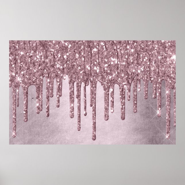 Shimmer Drip Decor | Dusty Rose Pink Drizzle Icing (Front)