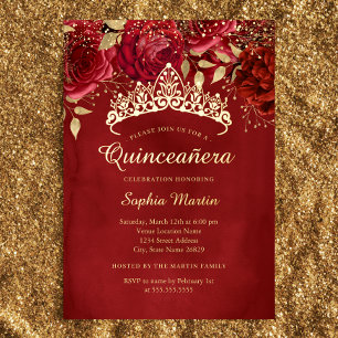 Shimmer Floral Tiara Quinceanera
