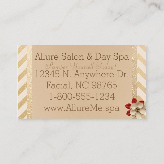 Shimmer Gold Business Cards (Back)