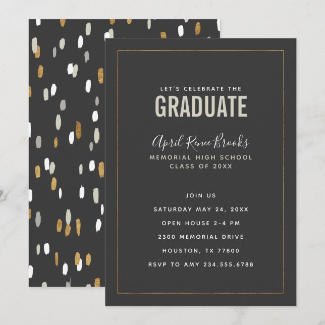 Shimmer Graduation Party Invitation (Front/Back)
