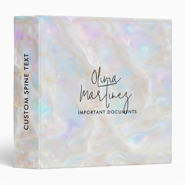 Shimmer Opal Iridescent Background Binder (Front/Spine)