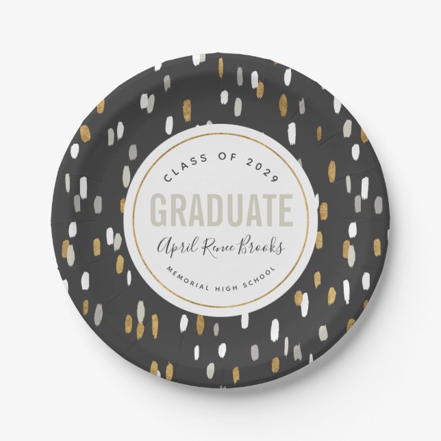 Shimmer Personalized Graduation Paper Plate (Front)