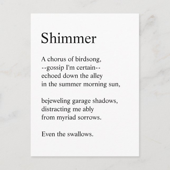Shimmer Postcard (Front)