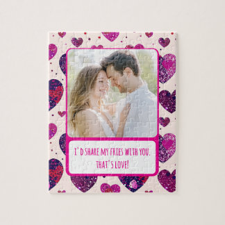 Shimmer Purple Heart Share My Fries Jigsaw Puzzle