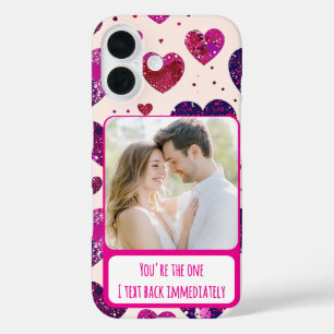 Shimmer Purple Heart Txt Back Immediately iPhone 16 Case