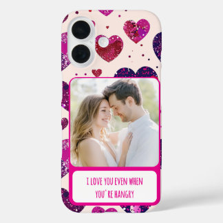 Shimmer Purple Heart When You're Hangry iPhone 16 Case