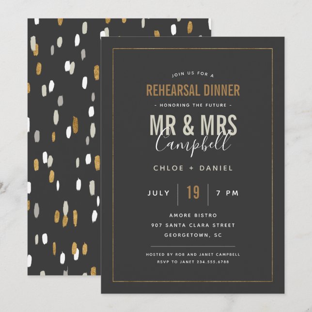 Shimmer Rehearsal Dinner Invitation (Front/Back)