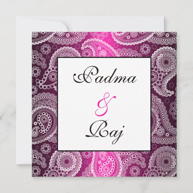 Shimmer rose et blanc Faire-part de mariage rose e (Devant)